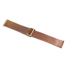 Cinturino orologio acciaio inox oro rosa 22mm bracciale trama tessuto milano scorrevole mesh05