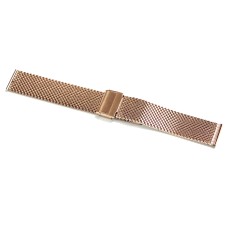 Cinturino per orologio acciaio oro rosa massiccio 20mm bracciale tessuto milano T2CS
