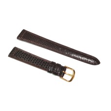 Cinturino per orologio Vintage in VERA PELLE DI LUCERTOLA piatto Testa di Moro 18mm