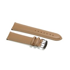 Cinturino orologio in vera pelle liscia semi imbottito tabacco ansa 18mm watch