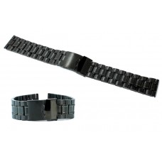 Cinturino orologio acciaio inox pvd ansa dritta 24mm bracciale deployante nero 8950