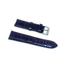 Cinturino orologio in vera pelle semi imbottito stampa coccodrillo viola 22mm