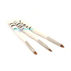 Kit set 3 pennelli per decorazioni unghie nail art zebrati 