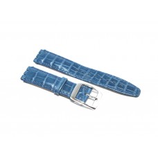 Cinturino orologio in pelle stampa coccodrillo azzurro compatibile swatch 18mm watch strap