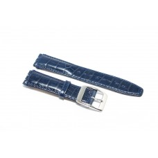 Cinturino orologio in pelle stampa coccodrillo blu compatibile swatch 18mm watch strap