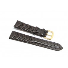 Cinturino orologio in vera pelle antichizzata imbottito marrone ansa 20mm watch strap