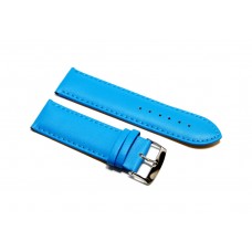 Cinturino orologio in vera pelle liscia semi imbottito azzurro ansa 24mm watch