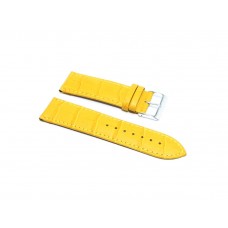 Cinturino orologio vera pelle semi imbottito stampa coccodrillo giallo ocra ansa 22mm