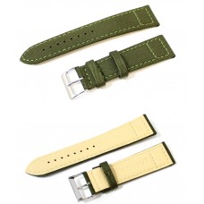 Cinturino per orologio in cordura verde con fondo in lorica ansa 24mm watch