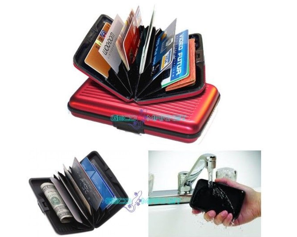 Portafoglio astuccio porta carte di credito portafoglio rosso impermeabile