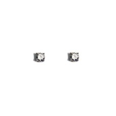 Orecchini argento puro 925 zircone bianco 5mm tondo brillante unisex punto luce Bijoux Gioielli, Orecchini image