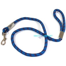 Guinzaglio nylon azzur e acciaio per cani taglia medio gande 120cm corda tessuto
