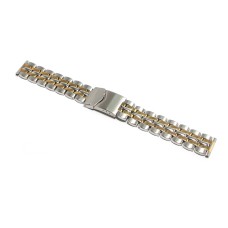 Cinturino in acciaio pesante bicolor compatibile con orologio sector 18mm Lungo XL watch starp