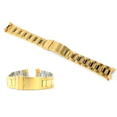 Cinturino oyster orologio acciaio inox color oro ansa curva 20mm bracciale deployante laminato