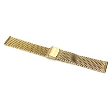 Cinturino per orologio acciaio dorato massiccio 18mm bracciale tessuto milano T2CS