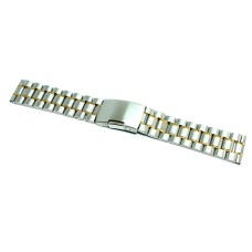 Cinturino per orologio in acciaio inox pesante bicolor ansa dritta 22mm mse11b image