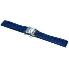 Cinturino gomma orologio chiusura deployante ansa 18mm caucciù silicone t1 blu