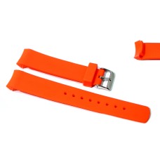 Cinturino in gomma arancione per orologio ansa curva 22mm tipo nautica lungo