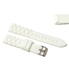 Cinturino in silicone bianco per orologio ansa curva 18mm compatibile nautica 3 gomma caucciù