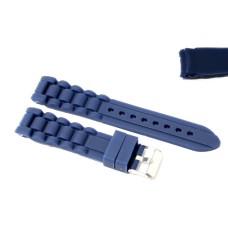 Cinturino in silicone blu per orologio ansa curva 18mm tipo nautica 3 gomma caucciù