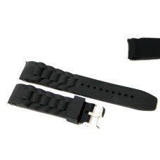 Cinturino in silicone nero per orologio curva 22mm compatibile nautica 3 gomma caucciù image