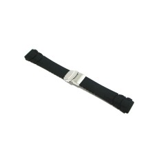 Cinturino in silicone nero per orologio deployante 20mm caucciù gomma BR33