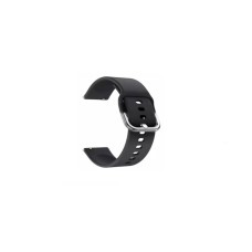 Cinturino in silicone nero per smartwatch tipo Apple con foro senza passanti 20mm image