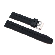 Cinturino in silicone nero XL per orologio 20mm lungo 24,5cm j228 gomma caucciù
