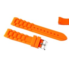 Cinturino in silicone per orologio arancione curva 18mm compatibile nautica 3 gomma caucciù