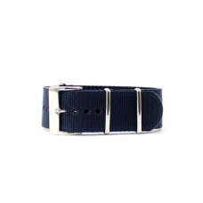 Cinturino per orologio blu in cordura fondo in pelle ansa 24mm tessuto nato