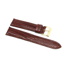 Cinturino orologio in vera pelle LUX semi imbottito stampa lucertola marrone 20mm image