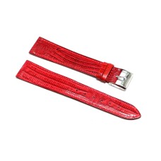 Cinturino orologio in vera pelle piatto vintage stampa lucertola rosso 16mm TEJUS image