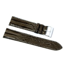 Cinturino orologio in vera pelle semi imbottito stampa lucertola grigio 18mm image