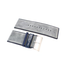 Cinturino orologio nautica originale pelle e tessuto grigio blu ansa 42mm a31021