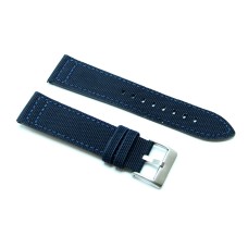 Cinturino  orologio in cordura blu fondo pelle 24mm kevlar tela nato 416 watch strap