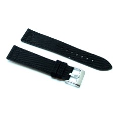 Cinturino orologio in cordura nero fondo pelle 22mm kevlar tela nato 416 watch strap