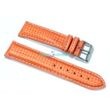Cinturino per orologio fibra di carbonio fondo lorica semi imbottito 18mm arancione