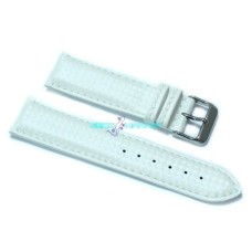 Cinturino per orologio fibra di carbonio fondo lorica semi imbottito 18mm bianco