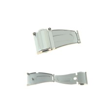 Fibbia con pulsanti per orologio in acciaio inox 18mm chiusura di sicurezza crt silver TT006 image
