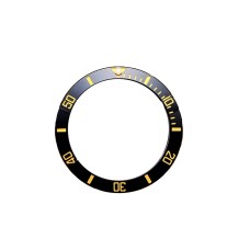 Inserto nero indici oro compatibile per ghiera Rolex Submariner 16613 16618 16803 16808-81 RLX image