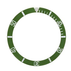 Inserto verde indici argento compatibile per ghiera Rolex Submariner 16610 16800 RLX green image