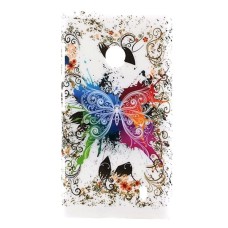 Nokia lumia n 800 custodia cover bianca con farfalla colorata protezione rigida