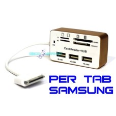 Tab samsung card reader + hub lettore memory card 3 usb trasferimento combo kit